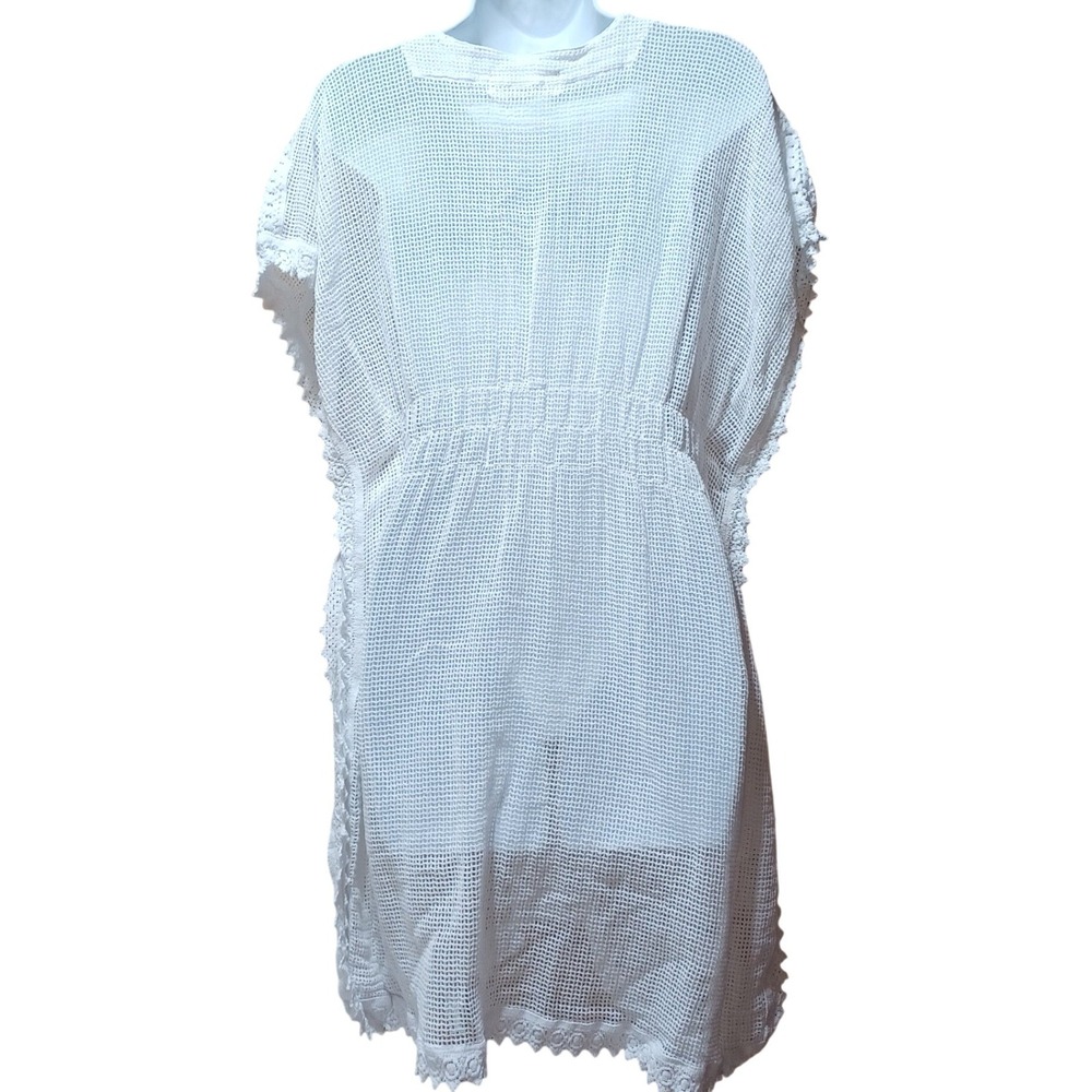 Seaspice Crochet Swim Cover Up Womens L Peruvian Cotton Beach Vacation Resort - Picture 2 of 9